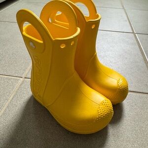 CROCS Kids Bright Yellow Rain Boots C7